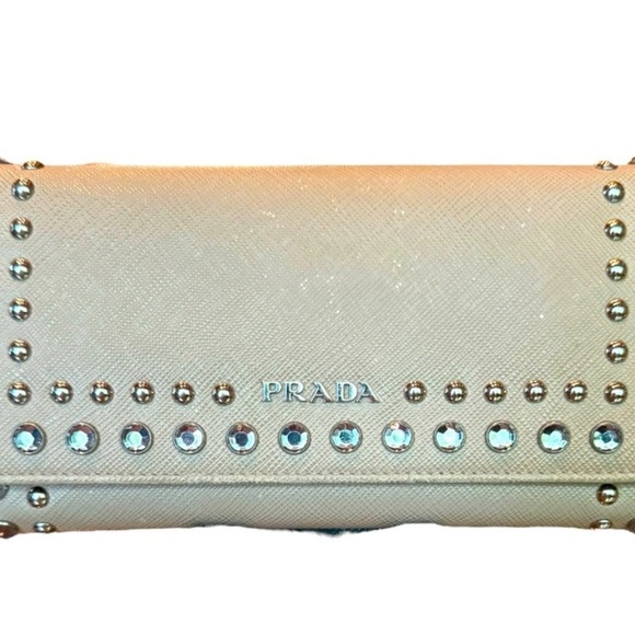 PRADA Saffiano Studded Borchi Contential Wallet - Picture 3 of 11